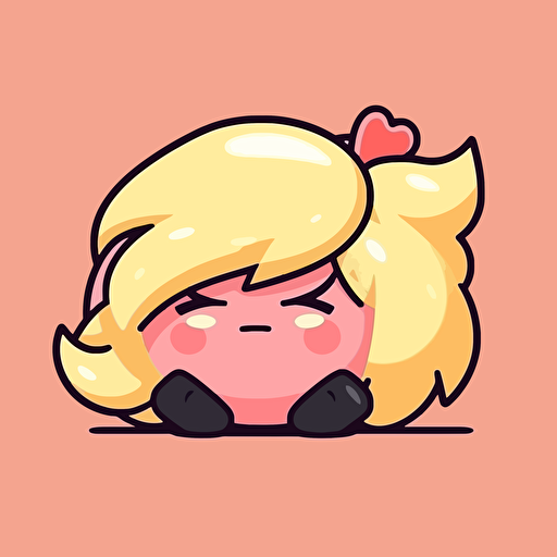 cute girl peach animed vector logo, high color