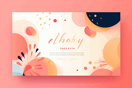 horizontal email invitation, End of Year celebration, vector, bright contrasting colors, simple but beautiful