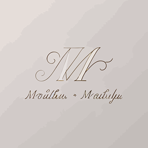 Modern and beautiful logo for a feminine law firm called "MF" with capital letters cursive, very feminine logo, simple clean logo, white background, single-line balance logo, vector logo, minimalist logo