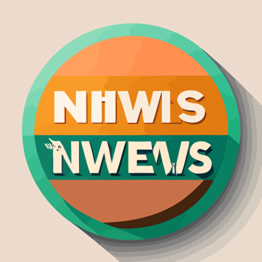 simple news tv logo, vector, flat colours
