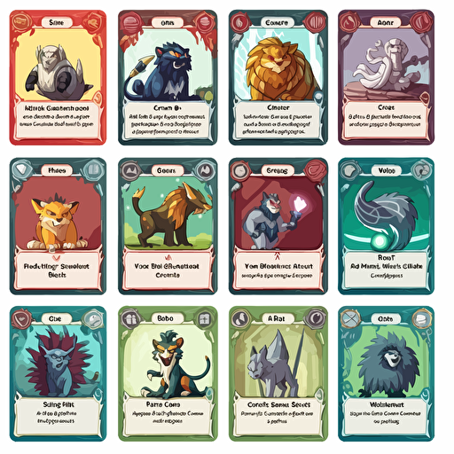 2d trading card game template, 2d vector
