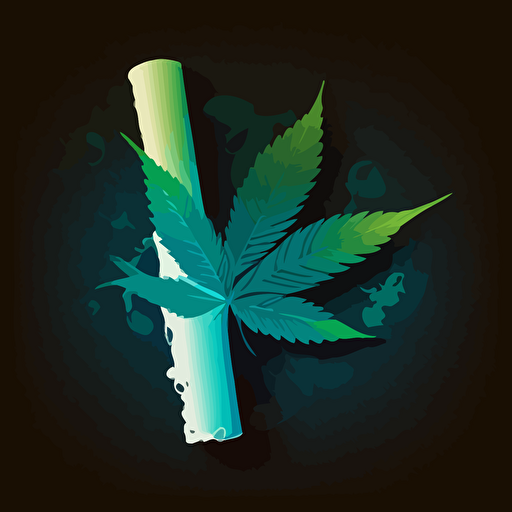 vector weed joint, transperent background, white stroke around joint