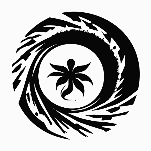 2d black and white circular brazilian symbol on white background vector painting