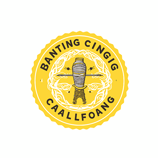 logo for test knitting company, yellow color, vector style, logo style, white background, png