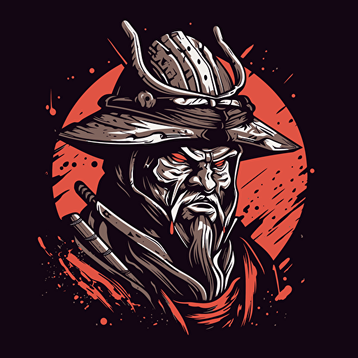 a vector logo image of a samurai for streaming