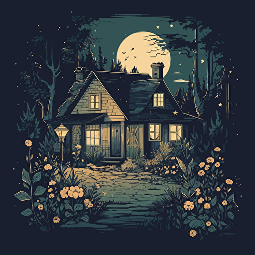 cottagecore vector, dark