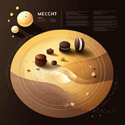 michelin menu with vector diagram of desert