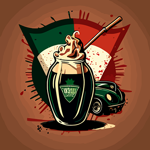 vector logo of an Irish car bomb drink and a jeagor bomb clinking