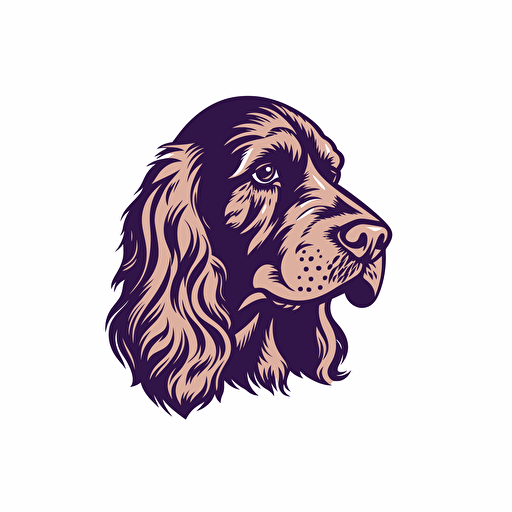 A vector logo of a cocker spaniel, very simple, memorable, sincere, honest, wholesome, down-to-earth