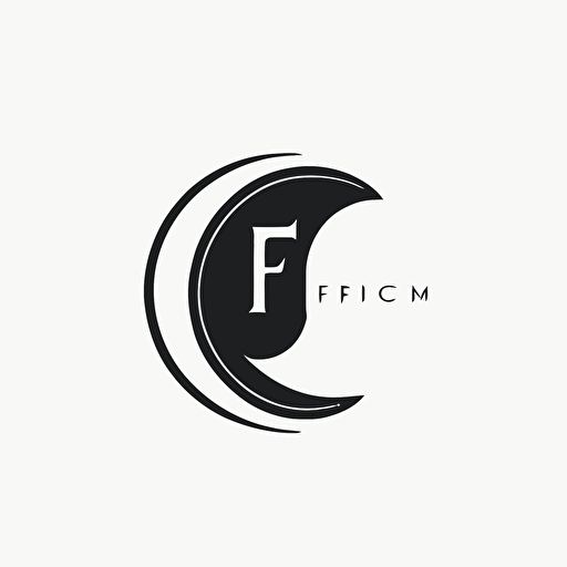 FG Lettermark logo, clean, minimalist, emblem business, half moon, vector logo, white background