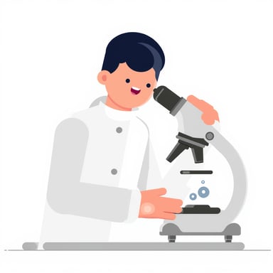 a researcher using a microscope