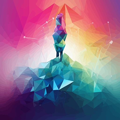 a geometric representation of self-sufficiency, featuring interconnected polygons symbolizing strength and resilience, a minimalist background with soft gradients, a sense of balance and harmony, Illustration, vector art 5