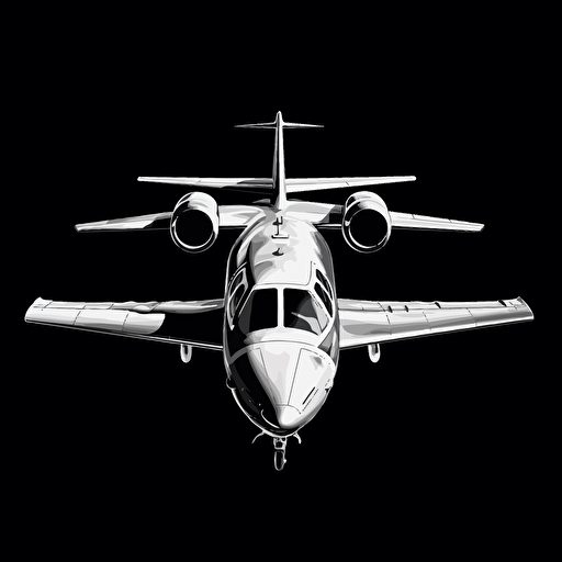 white vector airplane, deep black background.