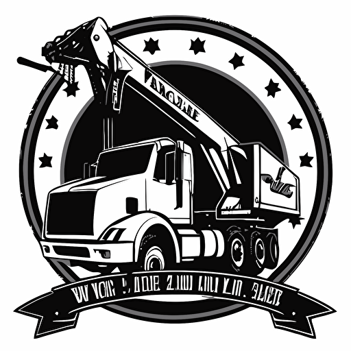 vectorized black and white business logo Hydraulic Truck Mounted Crane