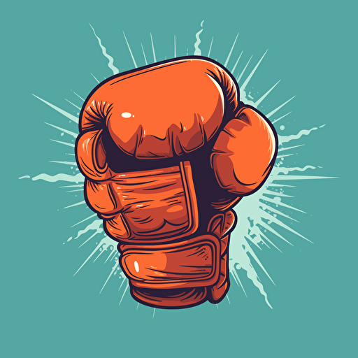 vector image of a punch, cartoon glove