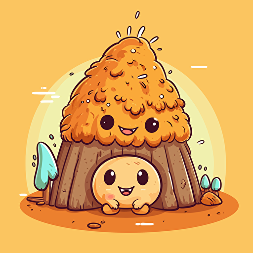 cute anthill kawaii style, vector clipart