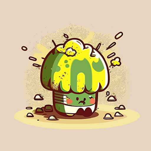 mini nuke fallout doodle vector ilustration