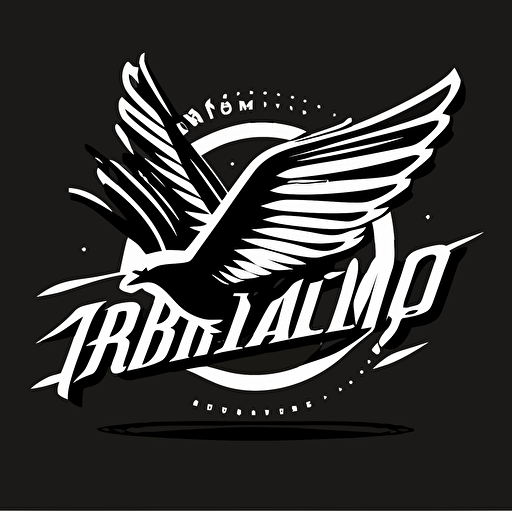 [style] an iconic logo of a sports company with a black vector and white backround