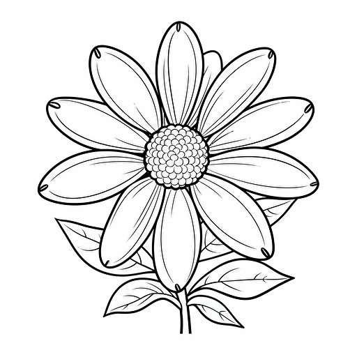 flower No Shadow. Cartoon. Coloring page. Vector. Simple.