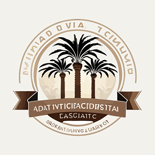 vector logo training and development office at a university, incorporating a date palm tree