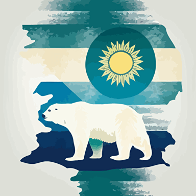 Boho style Alaska Flag vector image with polar bear
