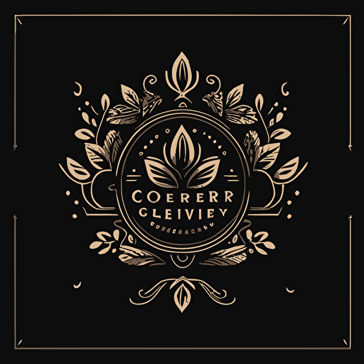 black vector of a coffee brand logo, icon, 2d