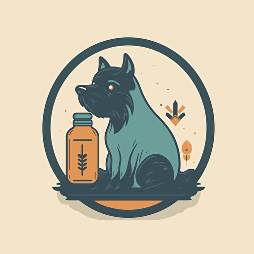 simple logo for an ecommerce pet product business, retro, vector flat, PNG, SVG, flat shading, solid background, mascot, logo, vector illustration, masterwork, 2D, simple, illustrator