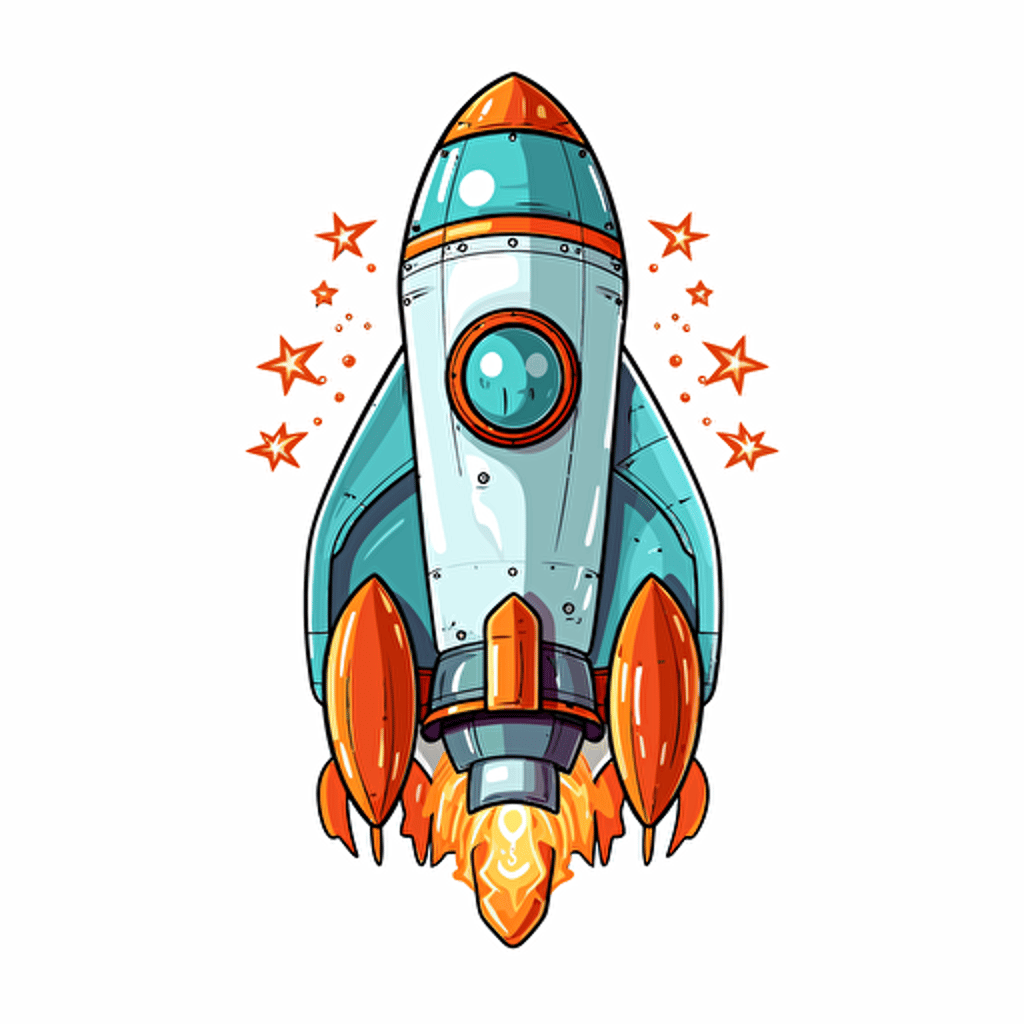 vector drawing of a rocket ship