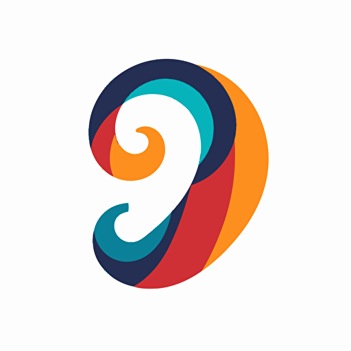 flat design style logo of a question mark, simple, vector, white background