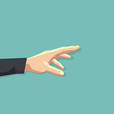 flat vector illustration of a left hand horizontal to the left