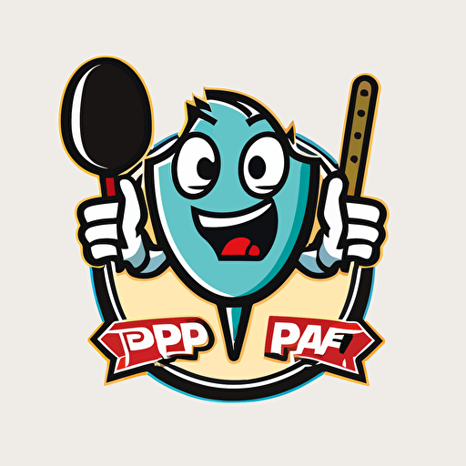 a sports mascot logo of paddle ping pong, simple, vector