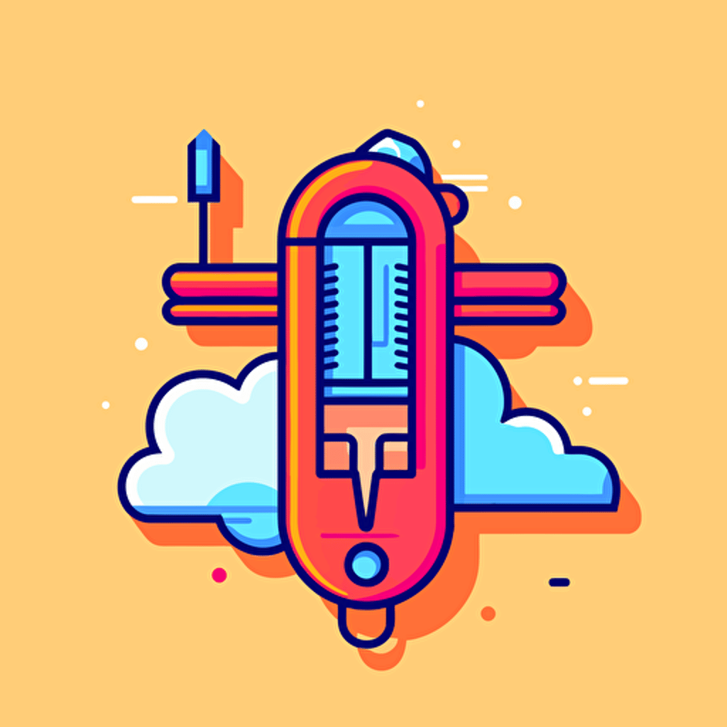 flat vector logo of office clippy