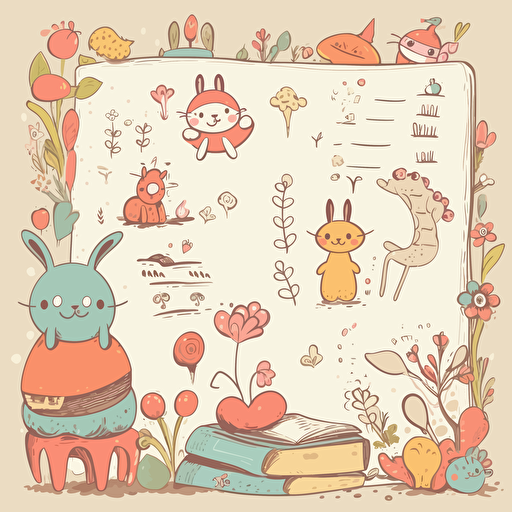 page no elements illustration vector cute