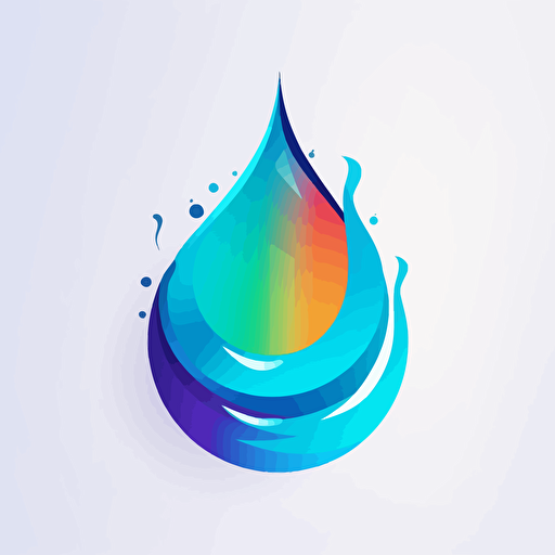 a vector colorful translucid drop of water logo