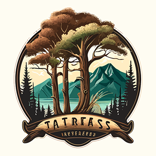 vector logo image of trees with mountains in the background tahoe