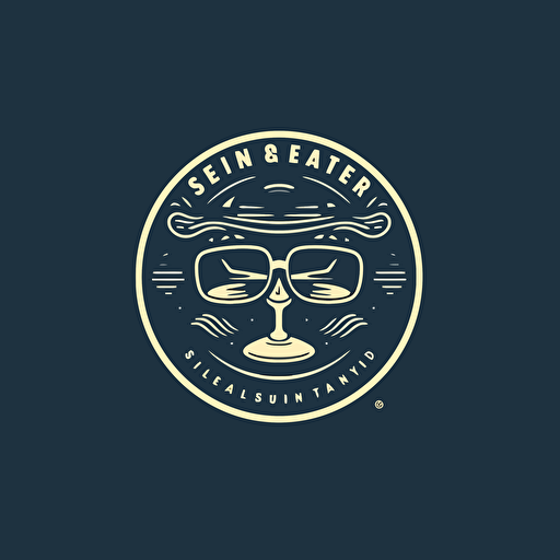 logo for a rental company named The Flying Saucer, delivering glasses, cutlery, tables, chairs, vector minimalistic