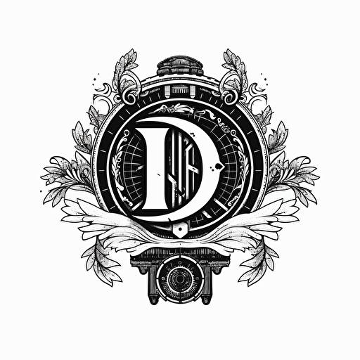 combine letters D and N to logo, simple vector, black and white