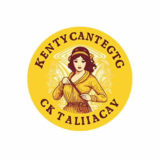 logo for test knitting company, yellow color, vector style, logo style, white background, png