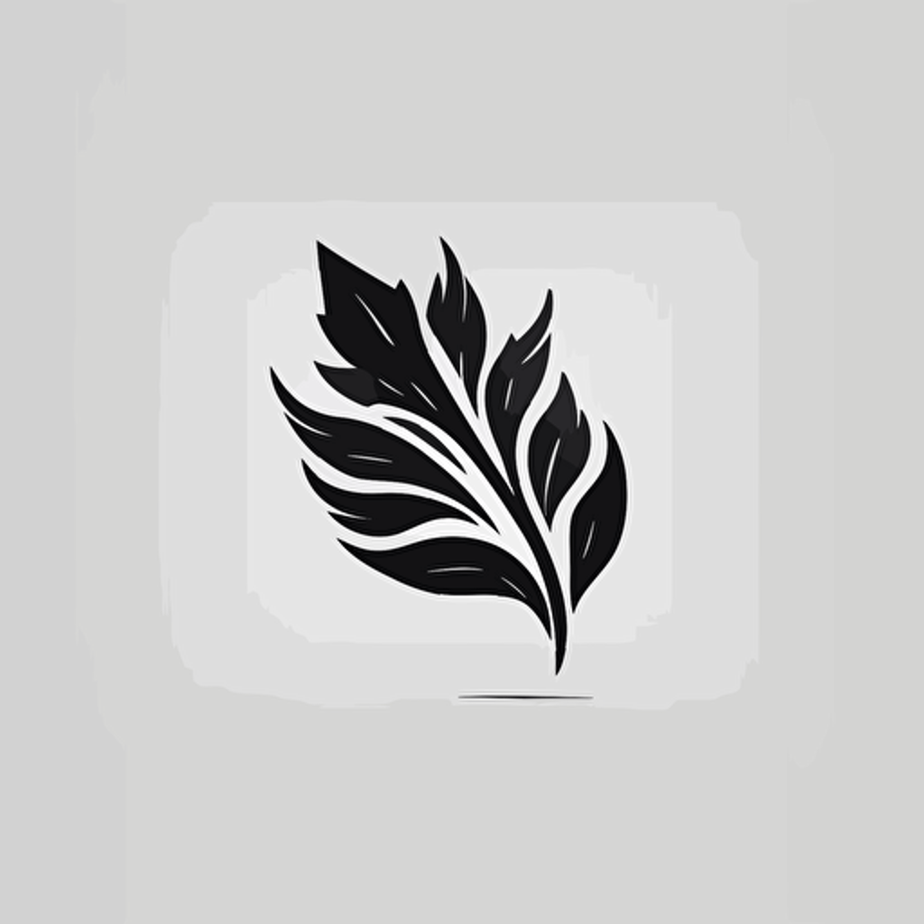logo, simple, plant desgin, black colored, white background, vector logo, symbolic logo, modern, corperate logo, modern logo design, modern version of a leaf