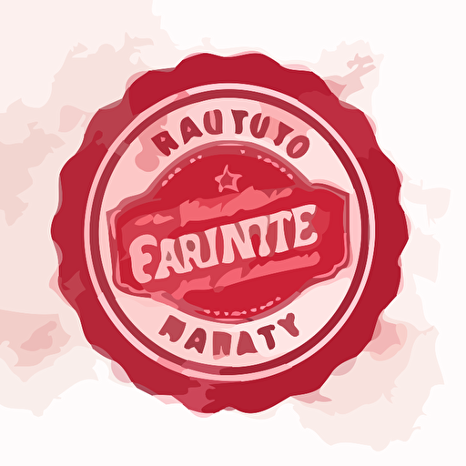 stamp, guarantee of quality, red colour, watercolor, vector, photoshop