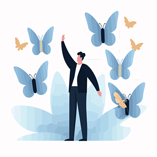 leadership transformation, minimalistic vector illustration, visualize transformation, white background