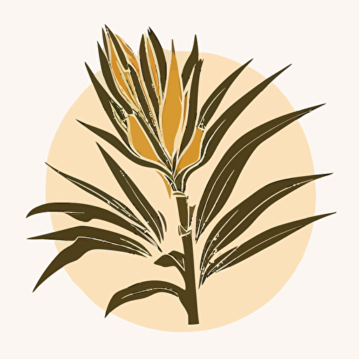 logo of a yucca filamentosa, flat, vector, by pablo picasso