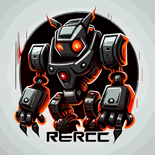 Mascot logo of a robot, simple, vector