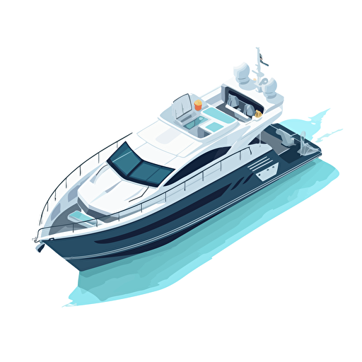 flat vector image for hi-end modern marine boat hire company, white