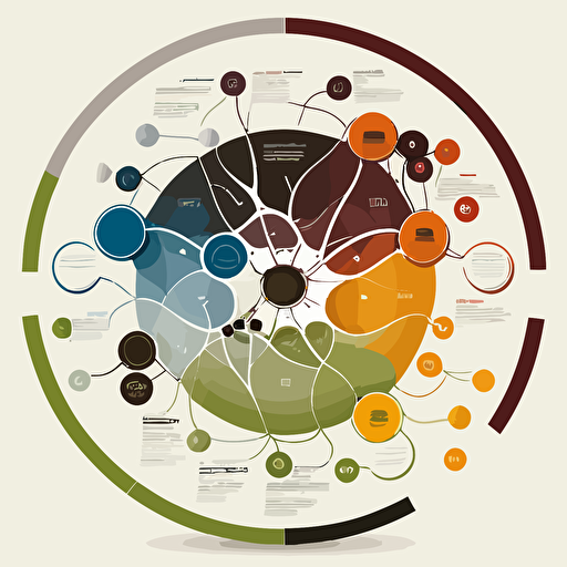 circular, software diagram, connected, vector art