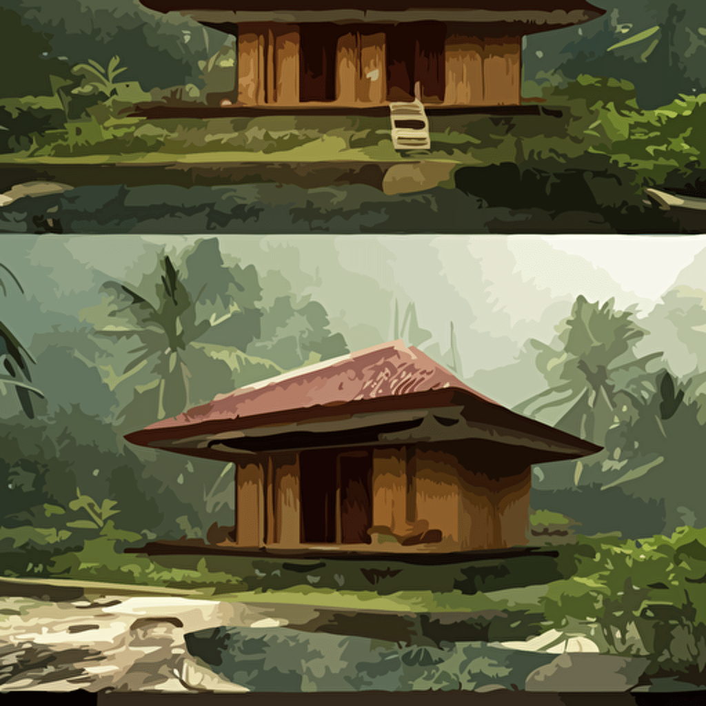 beautiful 3d renderings little house jungle balinese architecture som architect studio ghibli architectural photography 14 mm cinematic photography high resolution 4k cg architects vray