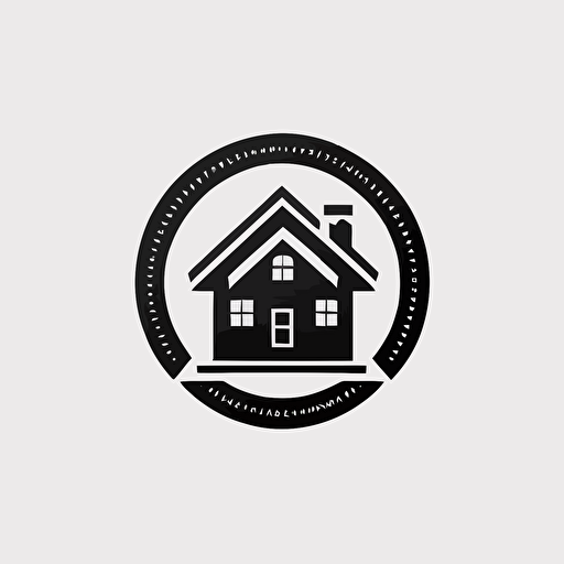 minimalistic logo of a house for a building services company ,flat icon, vector, professional, isolated white background