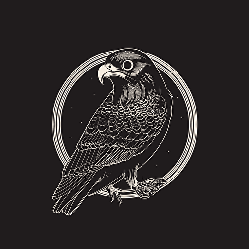 monochromatic logo for investment company, vector illustration of peregrine falcon
