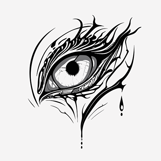 Abstract, minimalist, dragon eye in the style of a single line drawing, Vector, white background, masterpiece, trending on Artstation and Dribbble.