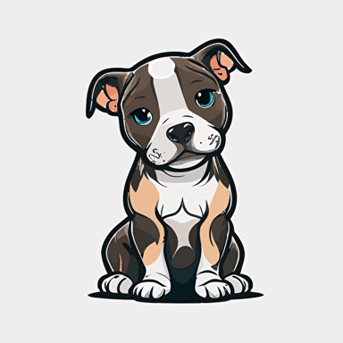 chibi American Staffordshire Terrier, twitch emote, no background, vector design,